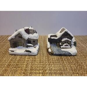 Lot of 2 American Rustic 1989 Miniature RSVP Blacksmith Shop & Grist Mill